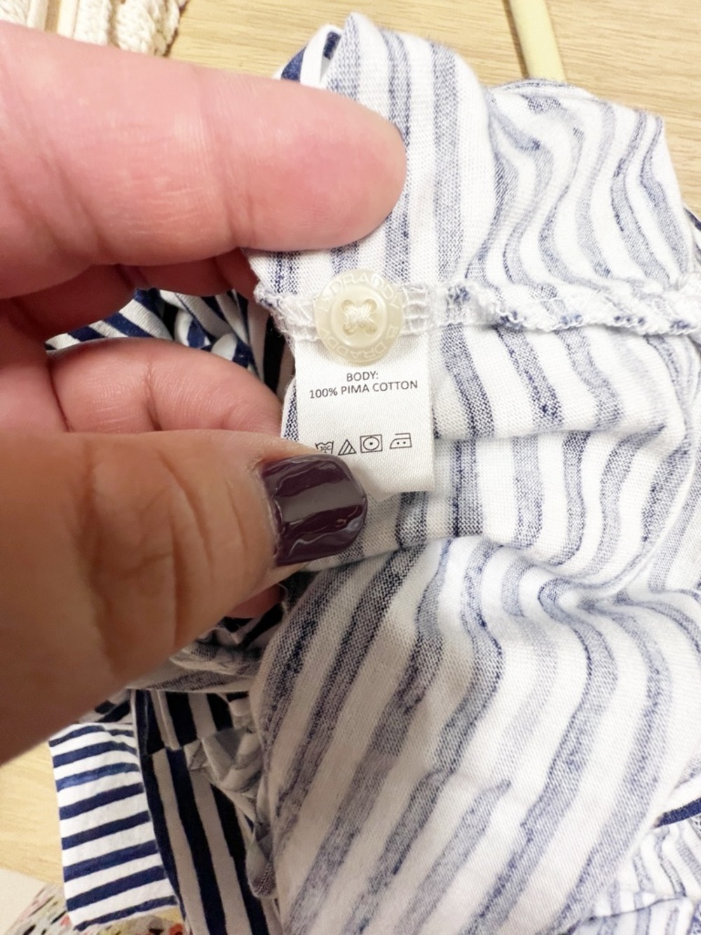 B Draddy Mens Navy White Striped Short Sleeve Polo Shirt Size L - Picture 7 of 11